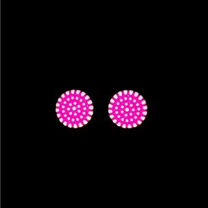 Vintage‎ 80s Stud Pavers Pink White Design Earrings